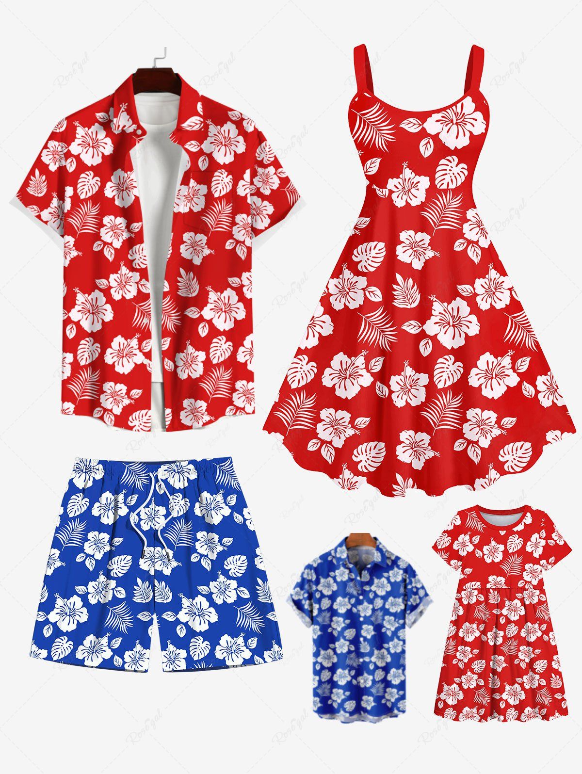 Buy Flower Coconut Leaves Print Plus Size Matching Hawaii Beach Outfit For Family  