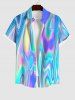 Colorful Psychedelic Trippy Ripple Print Plus Size Matching Outfit For Couples -  