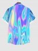 Colorful Psychedelic Trippy Ripple Print Plus Size Matching Outfit For Couples -  