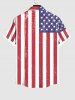 Chemise Grande Taille Imprimée de Drapeau Américain de Mer de Noix de Coco - Multi-A XL