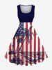Coconut Tree Sea American Flag Striped Print Plus Size Matching Hawaii Beach Outfit For Couples -  