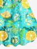Plus Size Orange Ice Cubes Mint Leaf Print Hawaii Tank Dress -  