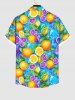 Chemise Plante Feuille Orange et Citron Imprimés avec Poche de Grande Taille pour Homme - Multi-A 3XL