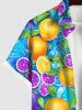 Chemise Plante Feuille Orange et Citron Imprimés avec Poche de Grande Taille pour Homme - Multi-A 3XL