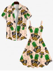 Sunglasses Pineapple Dots Print Plus Size Matching Hawaii Beach Outfit For Couples -  