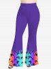 Pantalon Évasé Ombré Imprimé Papillon et Arc-en-Ciel Grande Taille - Multi-A XS