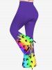 Pantalon Évasé Ombré Imprimé Papillon et Arc-en-Ciel Grande Taille - Multi-A XS