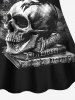 Fashion 3D Skulls Eagle Moon Book Print Backless Tankini Top(Adjustable Shoulder Strap) -  