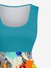 Plus Size Feather Ethnic Beading Tassel Paint Print 1950s Vintage A Line Swing Dress -  