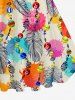 Plus Size Feather Ethnic Beading Tassel Paint Print 1950s Vintage A Line Swing Dress -  
