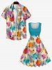 Plus Size Feather Ethnic Beading Tassel Paint Print 1950s Vintage A Line Swing Dress -  