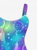 Plus Size Dreamcatcher Glitter Ombre Galaxy Print Backless A Line Tank Dress -  