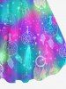 Plus Size Dreamcatcher Glitter Ombre Galaxy Print Backless A Line Tank Dress -  