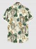 Chemise à Boutons avec Poche et à Imprimé Tigre Feuilles et Fleurs Grande-Taille pour Hommes - Multi-A S