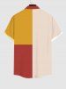 Chemise Boutonnée en Blocs de Couleurs Imprimée avec Poche de Grande Taille pour Homme - Multi-A L