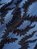 Lace Up Floral Jacquard Laser Cut Layered 2 in 1 Top and Galaxy Star Ombre Glitter 3D Print Leggings Plus Size Outfit -  