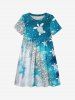 Turtle Sandstone Ombre Sea Waves Print Plus Size Matching Hawaii Beach Outfit For Family -  