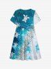 Turtle Sandstone Ombre Sea Waves Print Plus Size Matching Hawaii Beach Outfit For Family -  