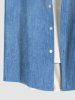 Lace Up Grommets Denim 3D Print Plus Size Matching Outfit For Couples -  