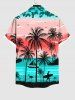 Coconut Tree Sea Beach Ombre Sky Sun Print Plus Size Matching Hawaii Beach Outfit For Couples -  