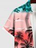 Coconut Tree Sea Beach Ombre Sky Sun Print Plus Size Matching Hawaii Beach Outfit For Couples -  