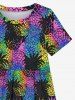 Kid's Colorful Pineapple Colorblock Print Hawaii Dress -  