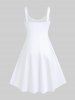 Plus Size Backless Solid A Line Tank Dress -  
