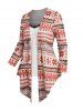 Tribal Geometric Pattern Colorblock Faux Twinset Top -  
