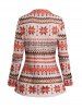 Tribal Geometric Pattern Colorblock Faux Twinset Top -  