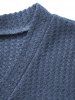 T-shirt Décontracté Texturé Boutonné en Couleur Unie à Col V - Bleu profond M | États-Unis 6