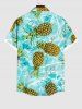 Chemise Décontractée Boutonnée Crâne et Ananas Imprimés avec Poche de Grande Taille - Vert clair 2XL