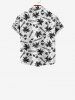 Kid's Coconut Tree Dragonfly Summer Print Buttons Pocket Hawaii Shirt For Men -  