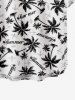 Kid's Coconut Tree Dragonfly Summer Print Buttons Pocket Hawaii Shirt For Men -  