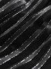 Gothic Glitter Silver Line Velvet Striped Patchwork Flare Pants -  