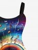 Colorful Swirls Music Notes Print Plus Size Matching Outfit For Couples -  