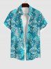 Coconut Tree Leaf Flower Print Plus Size Matching Hawaii Beach Outfit For Couples -  