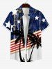Patriotic American Flag Coconut Tree Star Print Plus Size Matching Outfit For Couples -  