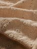 Men's Geometric Lace Openwork Camp Collar Button Up Short Sleeves Shirt -  