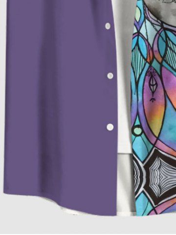 Colorful Ombre Colorblock Sun Moon Print Plus Size Matching Set For Couples