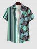 Colorful Coconut Leaves Print Plus Size Matching Hawaii Beach Outfit For Couples -  