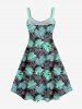 Colorful Coconut Leaves Print Plus Size Matching Hawaii Beach Outfit For Couples -  