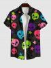 Coloful Skull Star Print Plus Size Matching Outfit For Couples -  