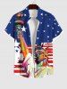 Statue Of Liberty American Flag Print Plus Size Matching Set For Couples -  