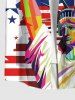 Statue Of Liberty American Flag Print Plus Size Matching Set For Couples -  