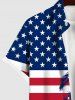 Chemise à Boutons avec Poche et à Imprimé Cocotiers et Drapeau Américain Grande-Taille pour Hommes - Multi-A 3XL