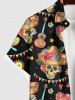 Chapeau de Danse Couverture et Bonbons Motif Cœurs Fleurs avec Poches Bordurées pour Hommes - Noir 3XL