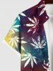 Chemise Hawaiienne Imprimé Feuilles D'érable Ombre à Boutons Grande Taille pour Homme - Noir L