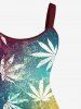 Plus Size Maple Leaf Ombre Tie Dye Print Hawaii Tank Dress -  
