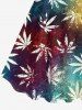 Plus Size Maple Leaf Ombre Tie Dye Print Hawaii Tank Dress -  