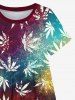 Kid's Maple Leaf Ombre Tie Dye Print Hawaii Dress -  